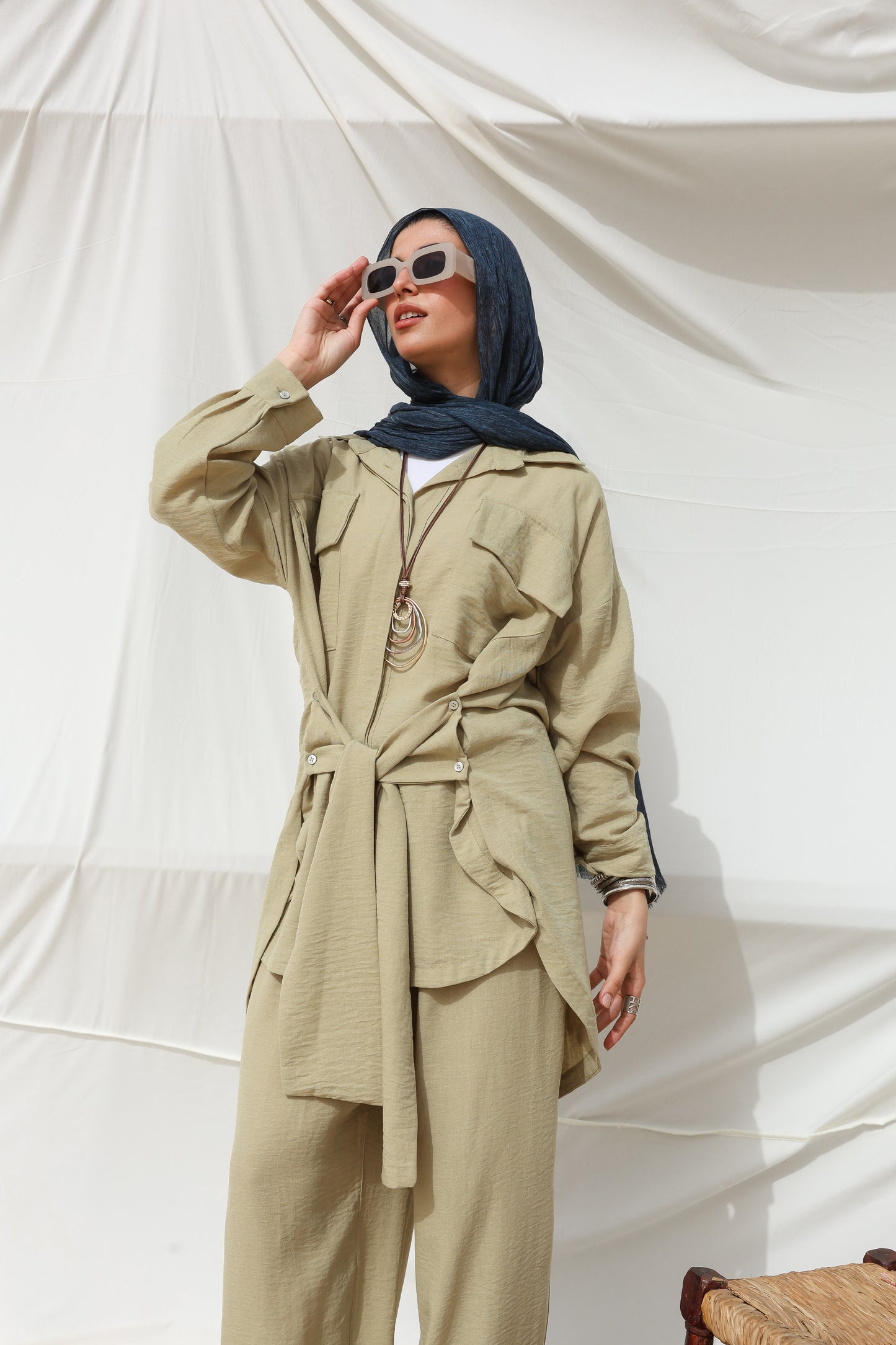 The Sash Set in Olive Mist