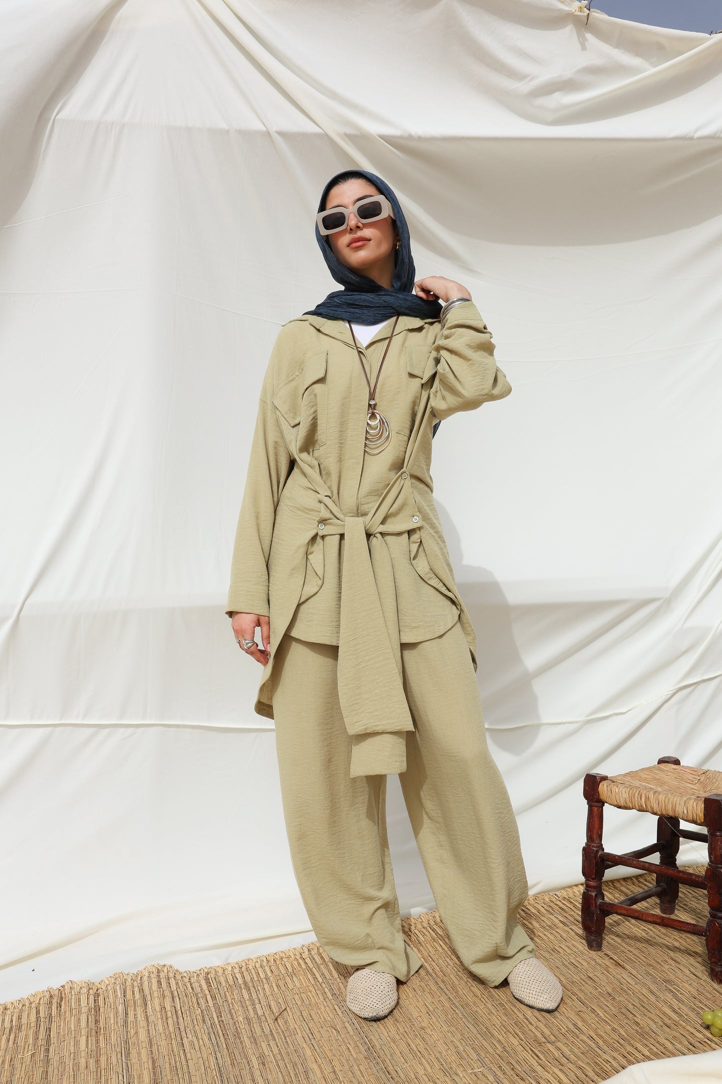 The Sash Set in Olive Mist