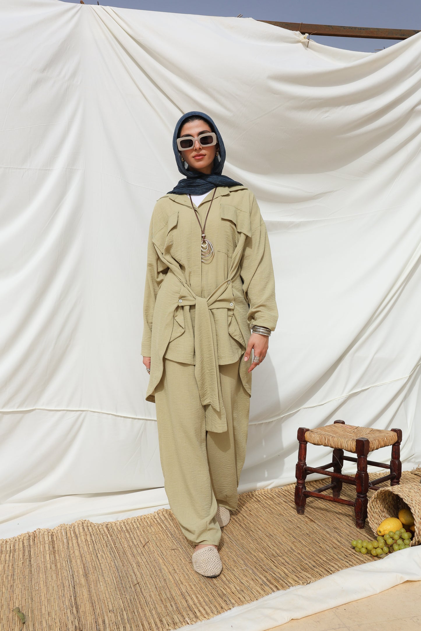 The Sash Set in Olive Mist