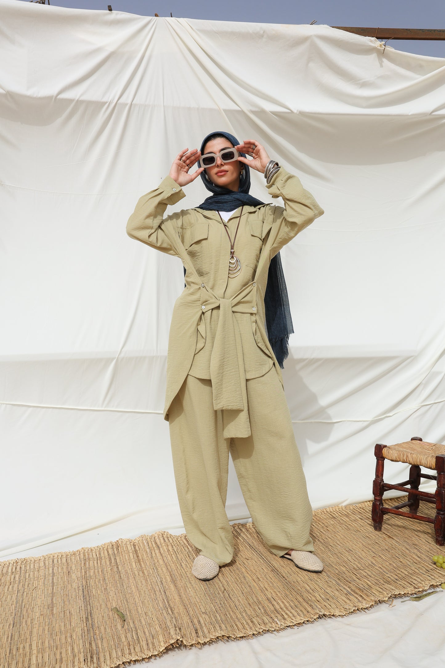 The Sash Set in Olive Mist