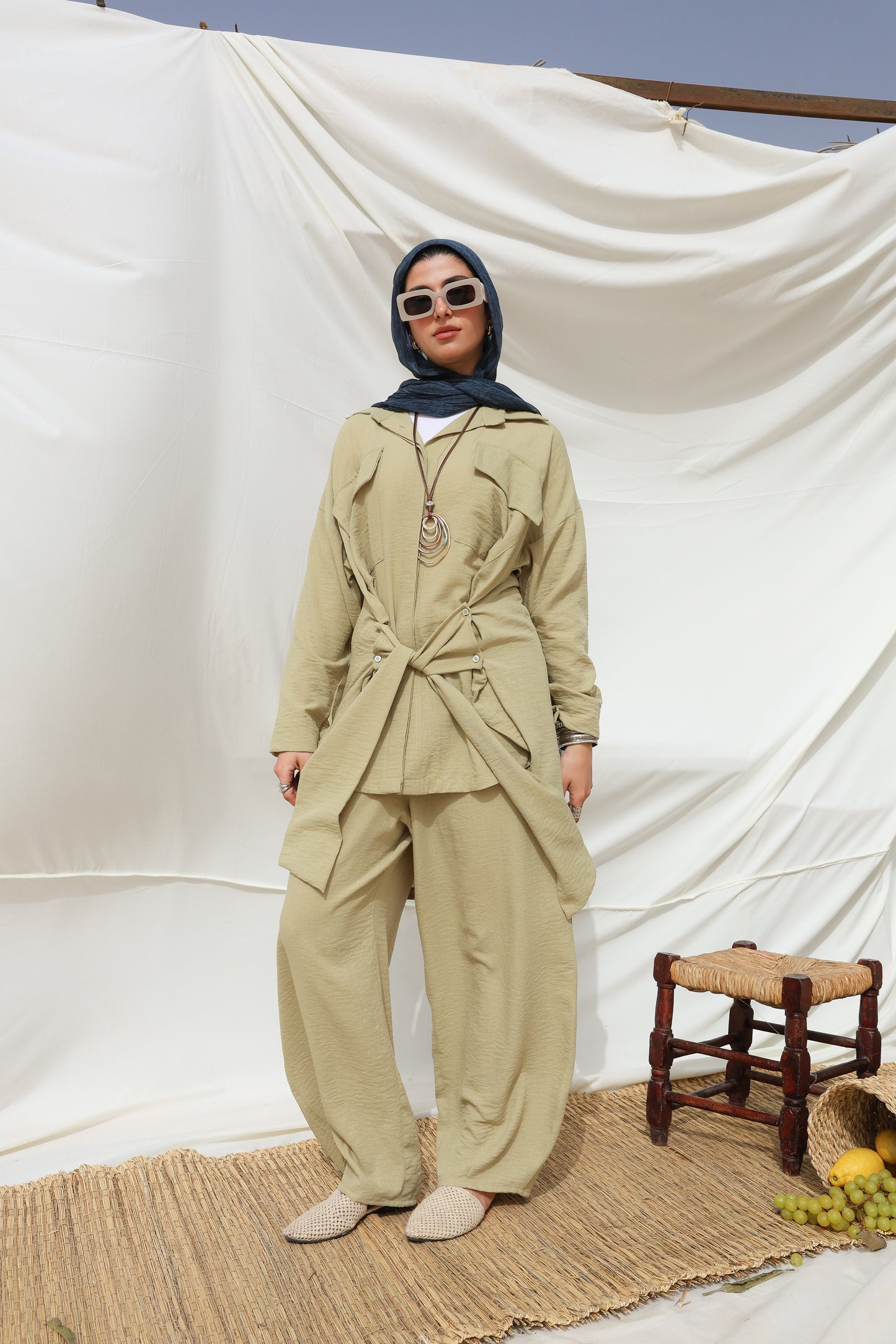 The Sash Set in Olive Mist