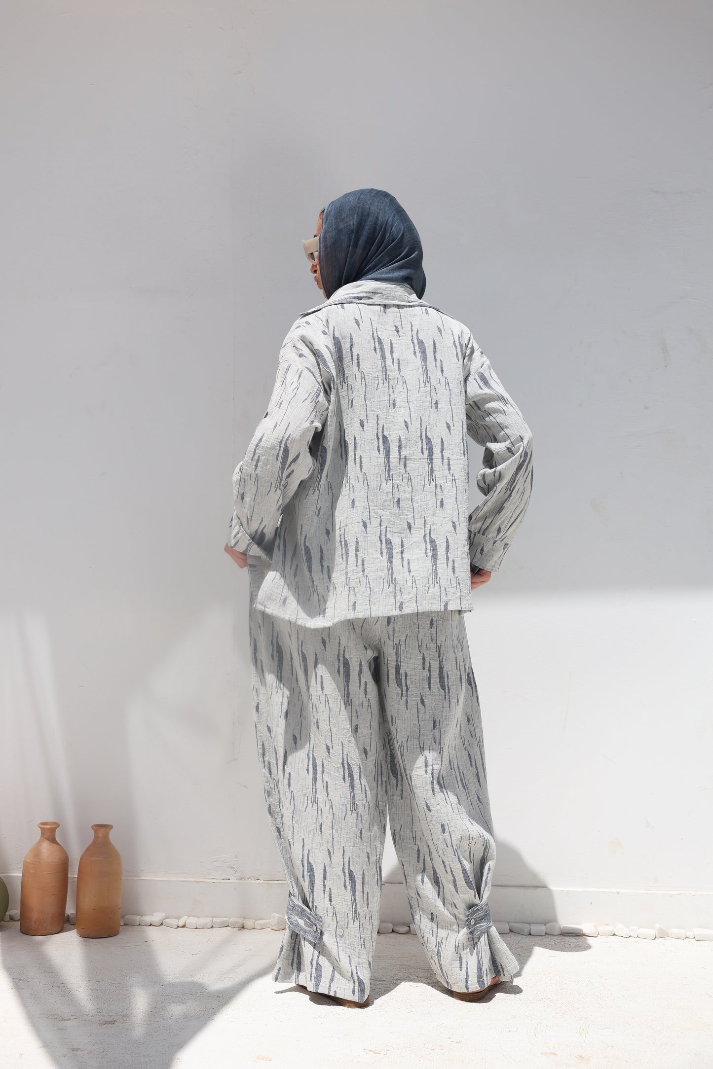 Brushstroke Linen Pockets Relaxed Top