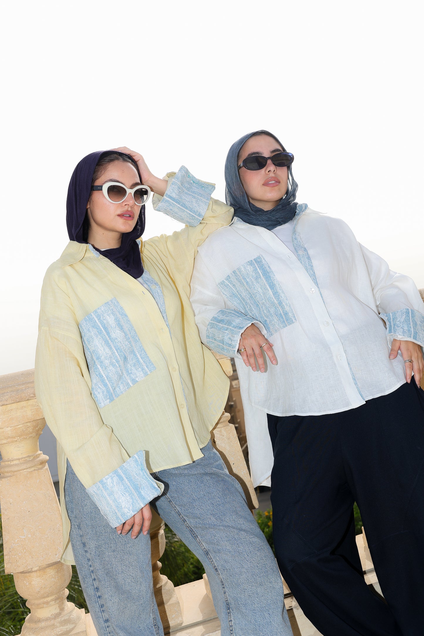The Flow Patchwork Linen Shirt in Butter Yellow