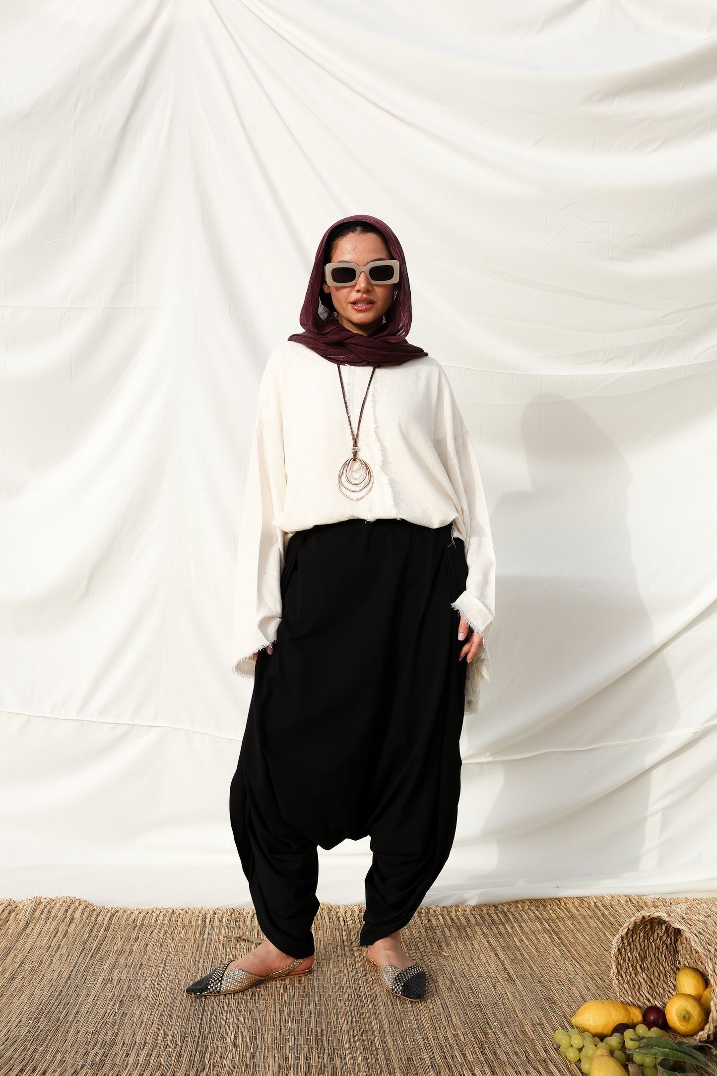 Cotton Sherwal Pants in Black