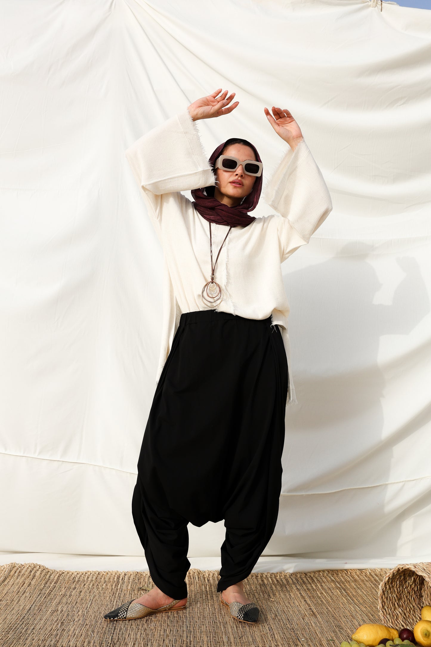 Cotton Sherwal Pants in Black