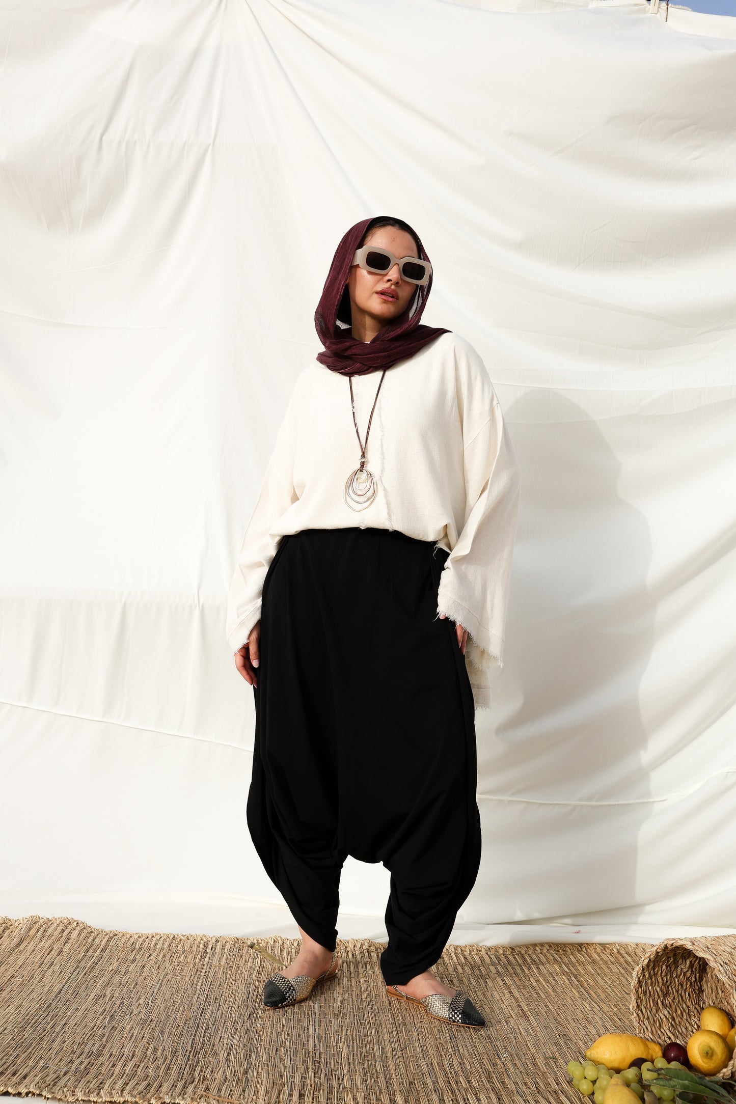 Cotton Sherwal Pants in Black