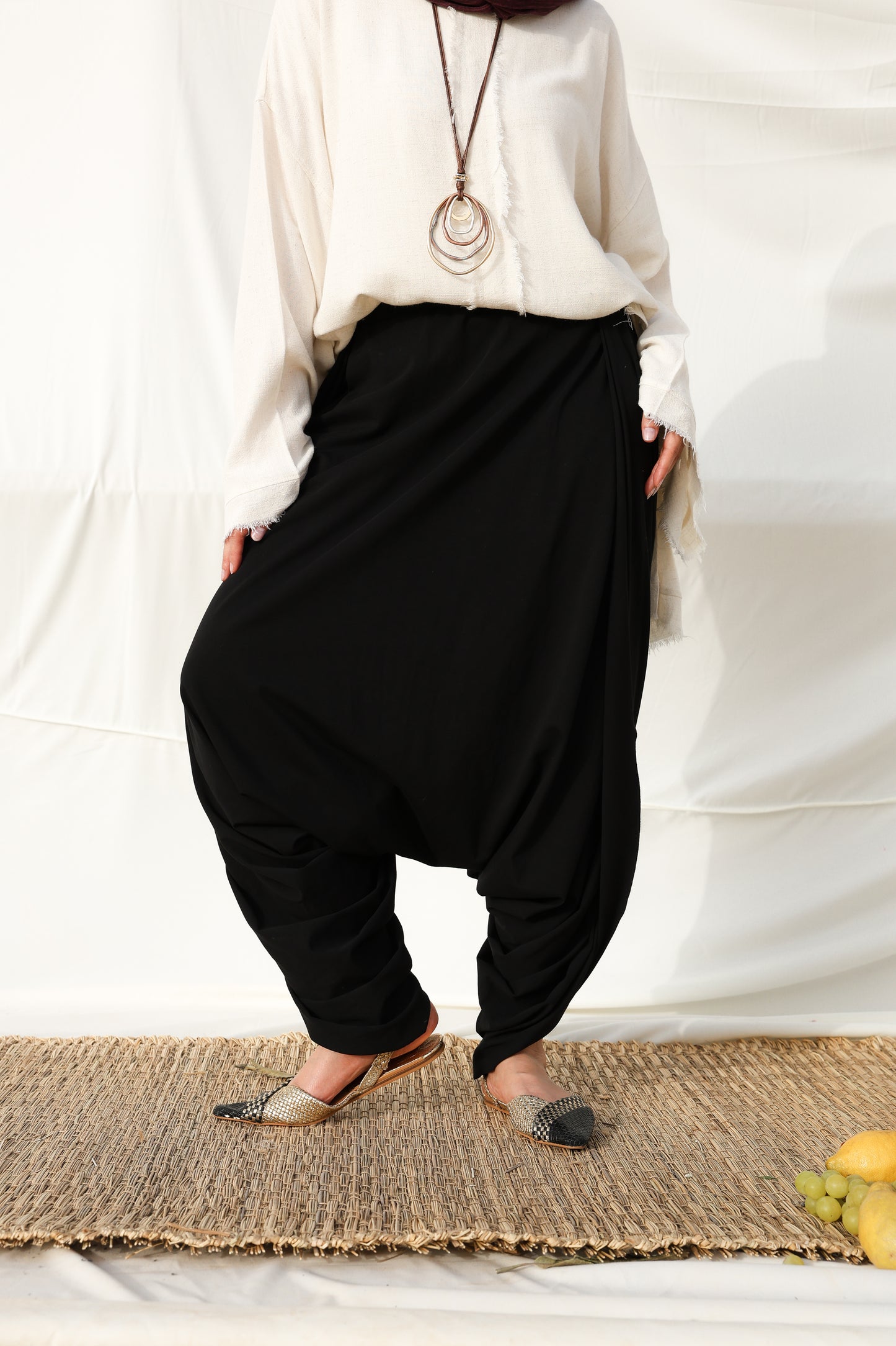 Cotton Sherwal Pants in Black
