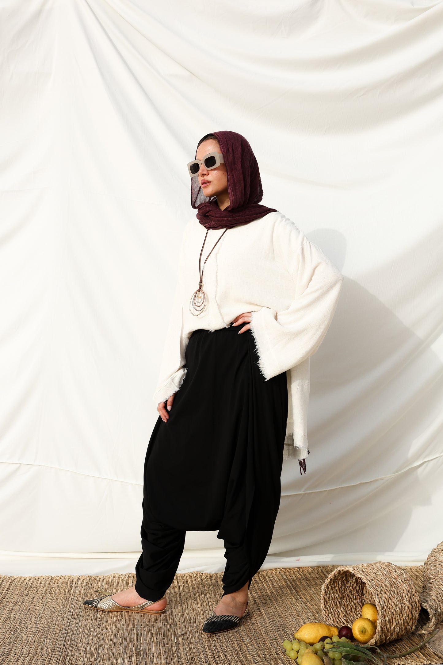 Cotton Sherwal Pants in Black
