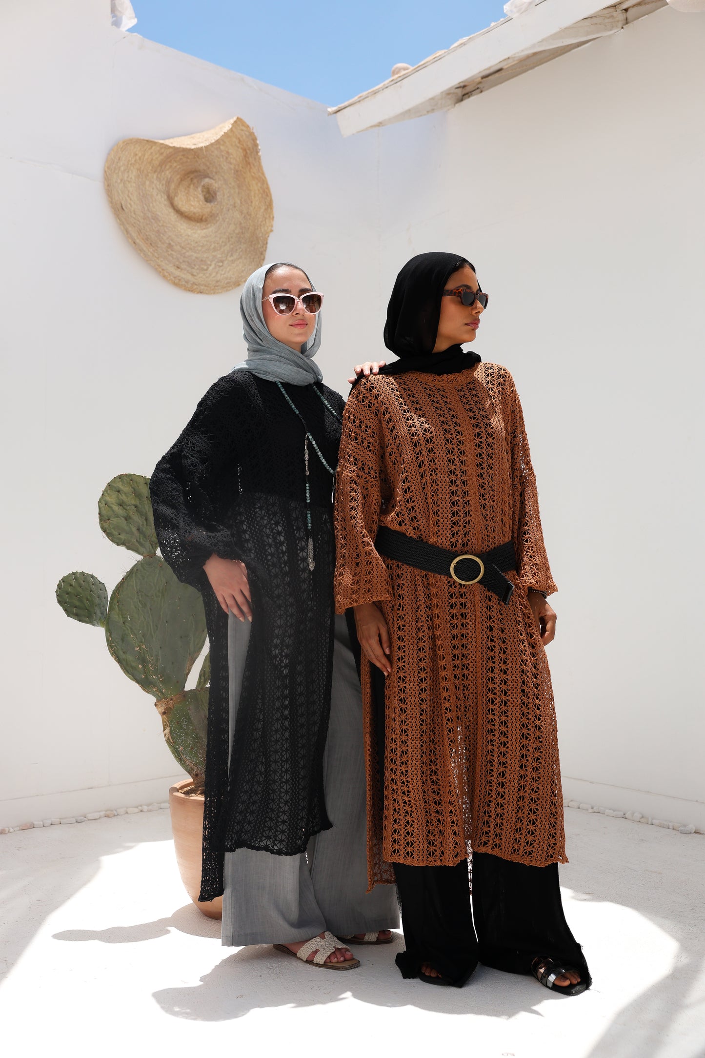 Cascade Net Dress in Brick
