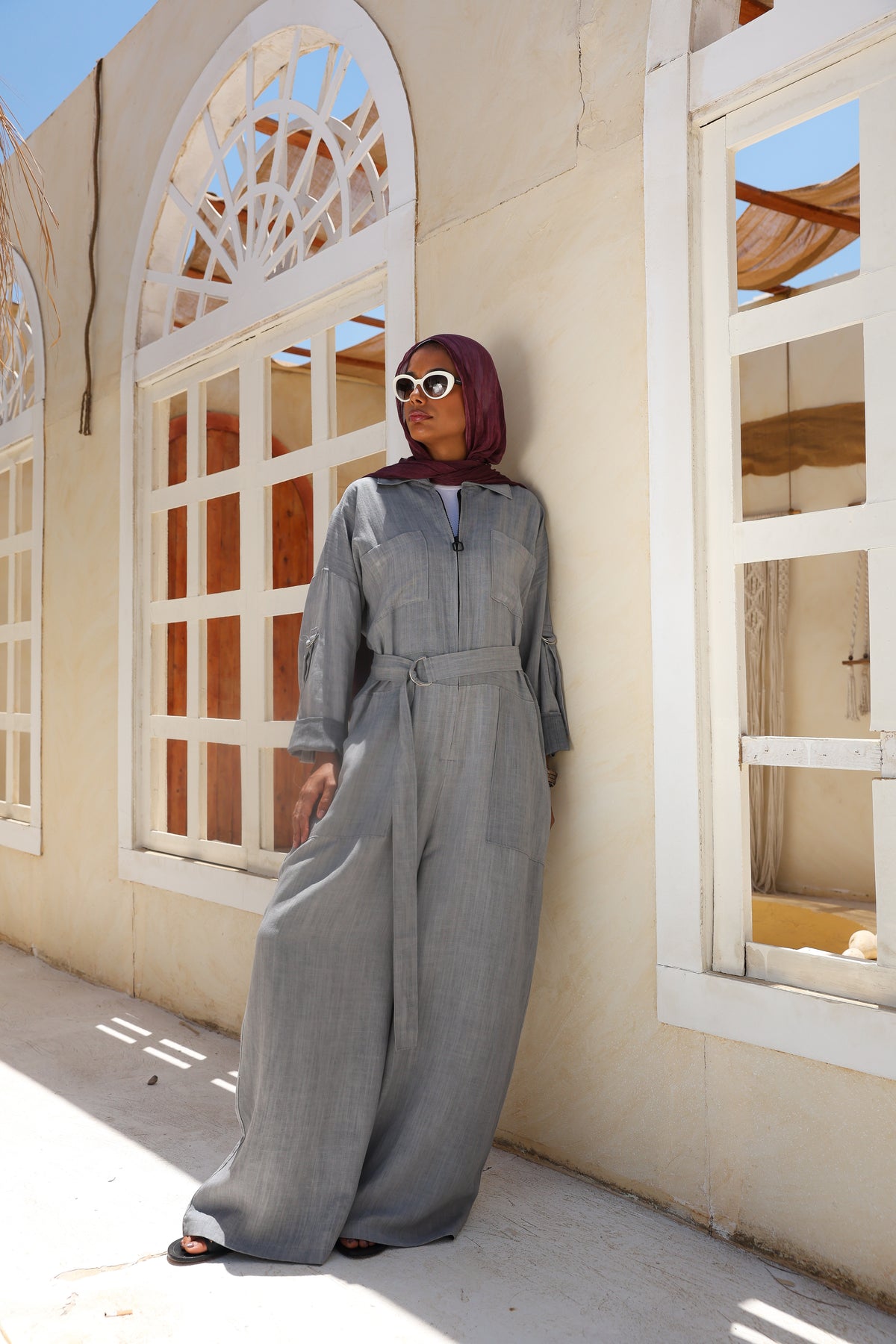 Linen Jumpsuit in Grey