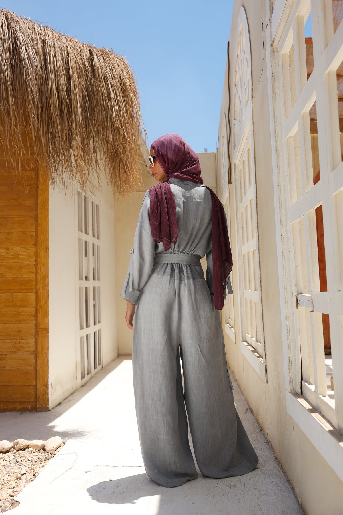 Linen Jumpsuit in Grey