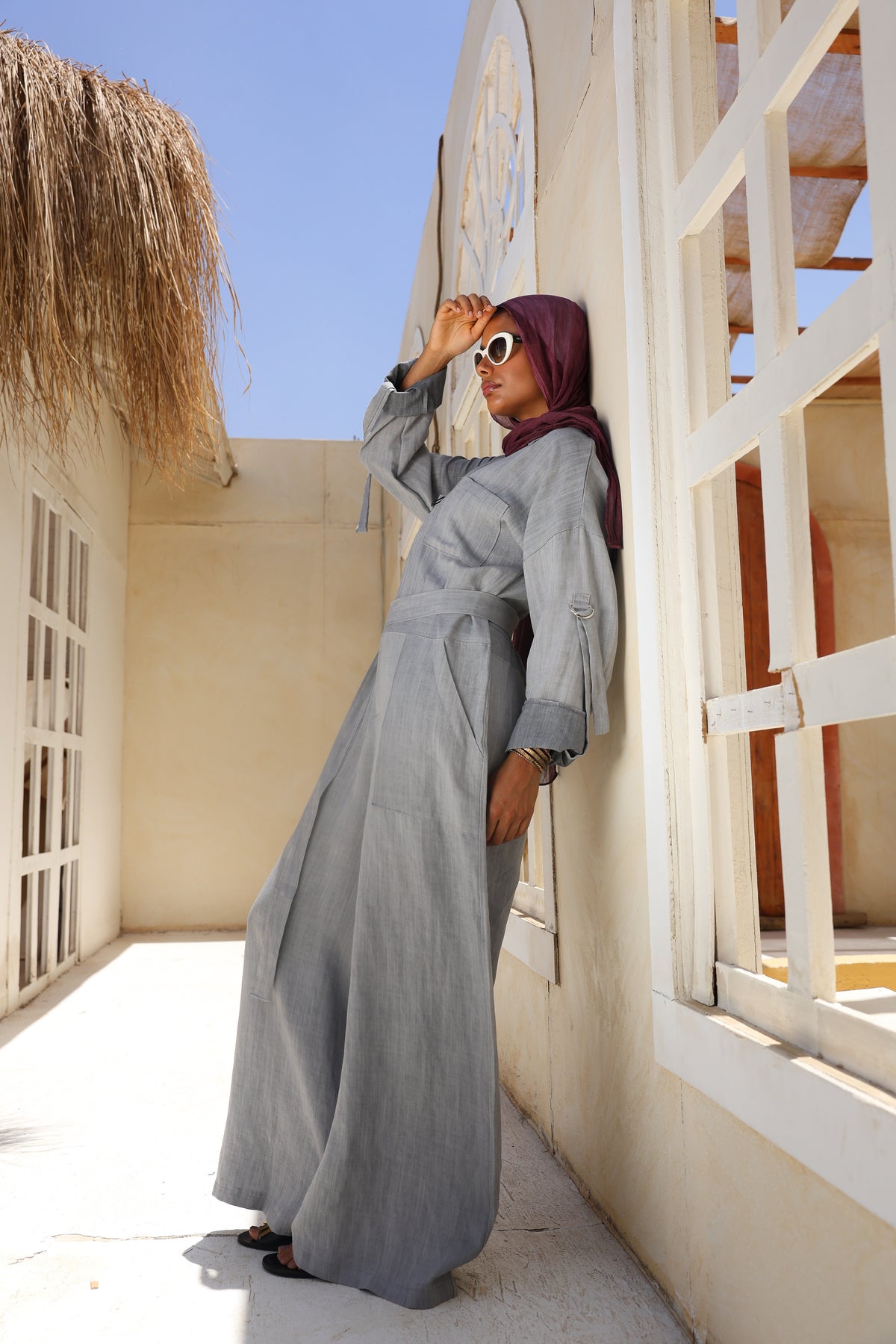 Linen Jumpsuit in Grey