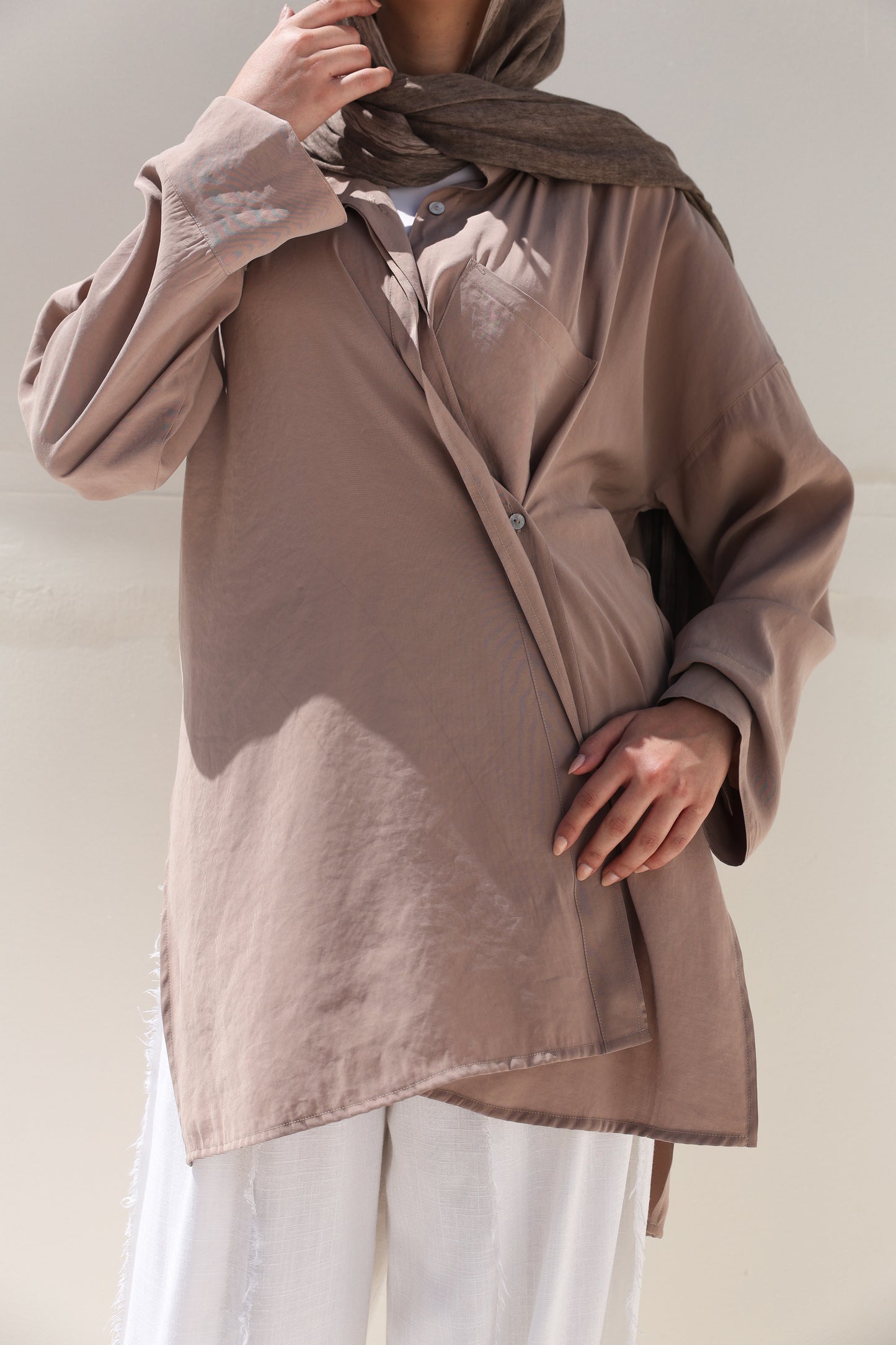 Breeze Crossover Shirt in Café