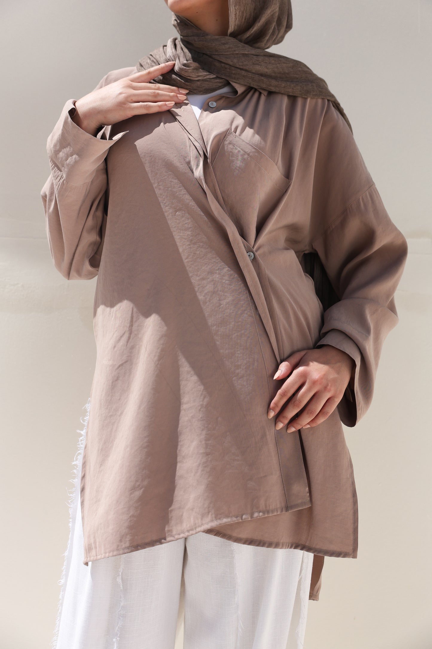 Breeze Crossover Shirt in Café