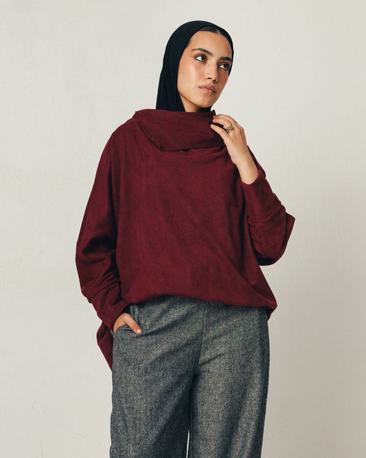 Turtle Neck Top in Burgundy