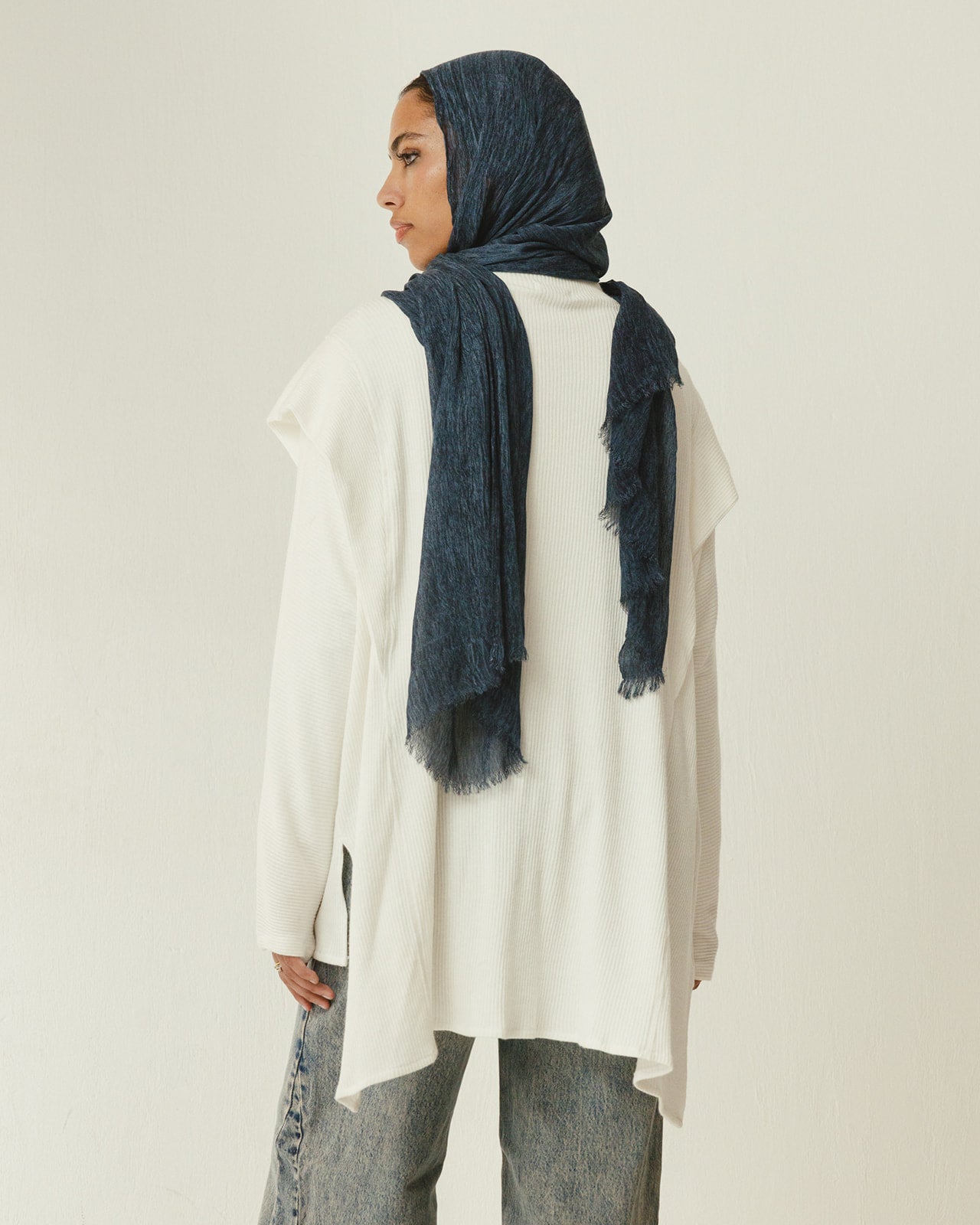 Longline Knit Top in White