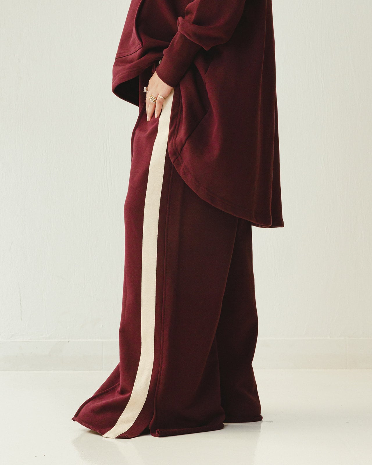 Tracksuit Hoodie Set in Burgundy