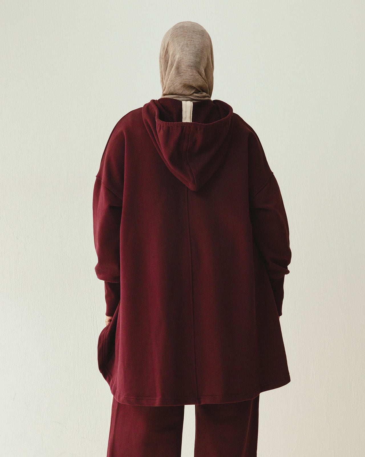 Tracksuit Hoodie Set in Burgundy