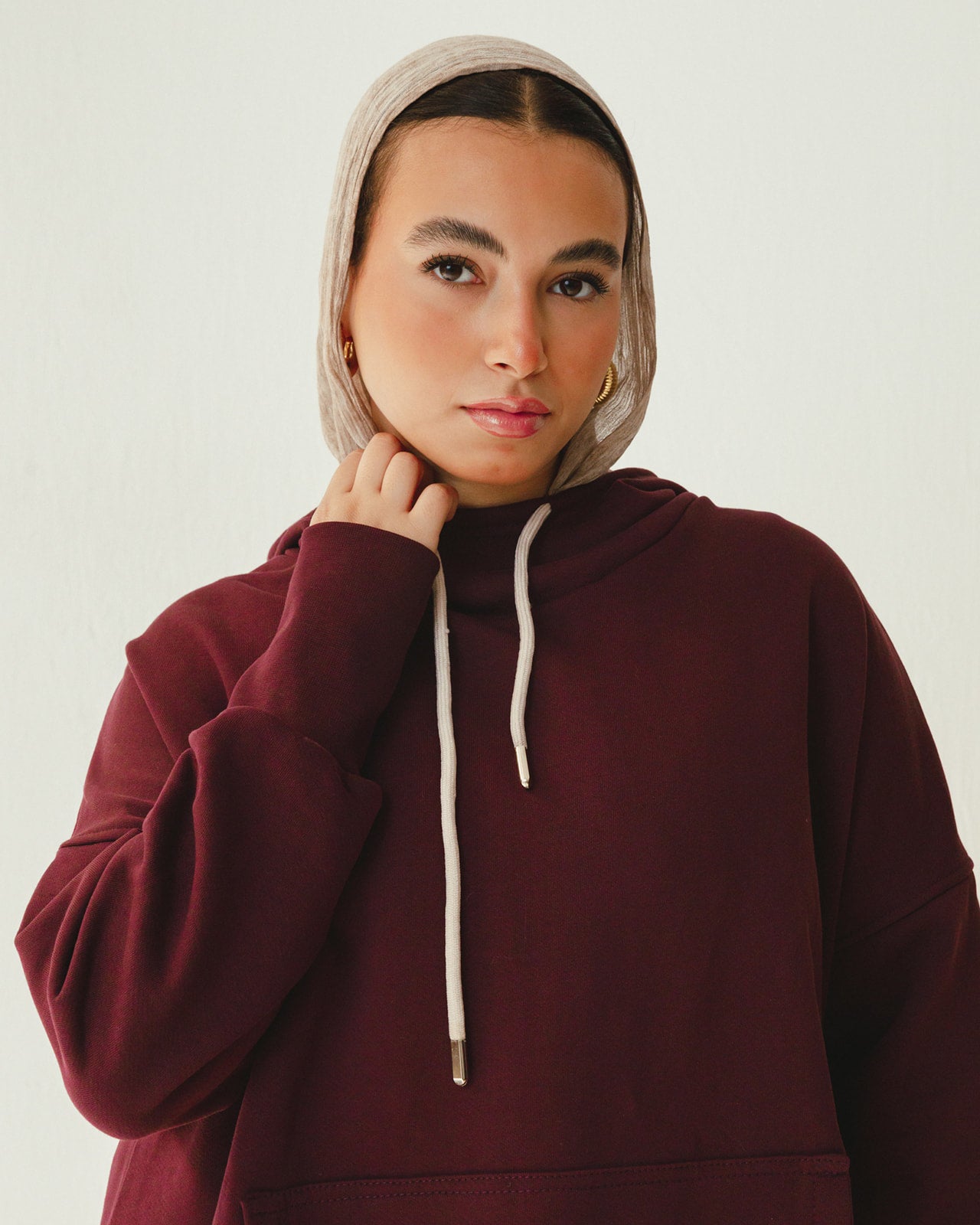 Tracksuit Hoodie Set in Burgundy