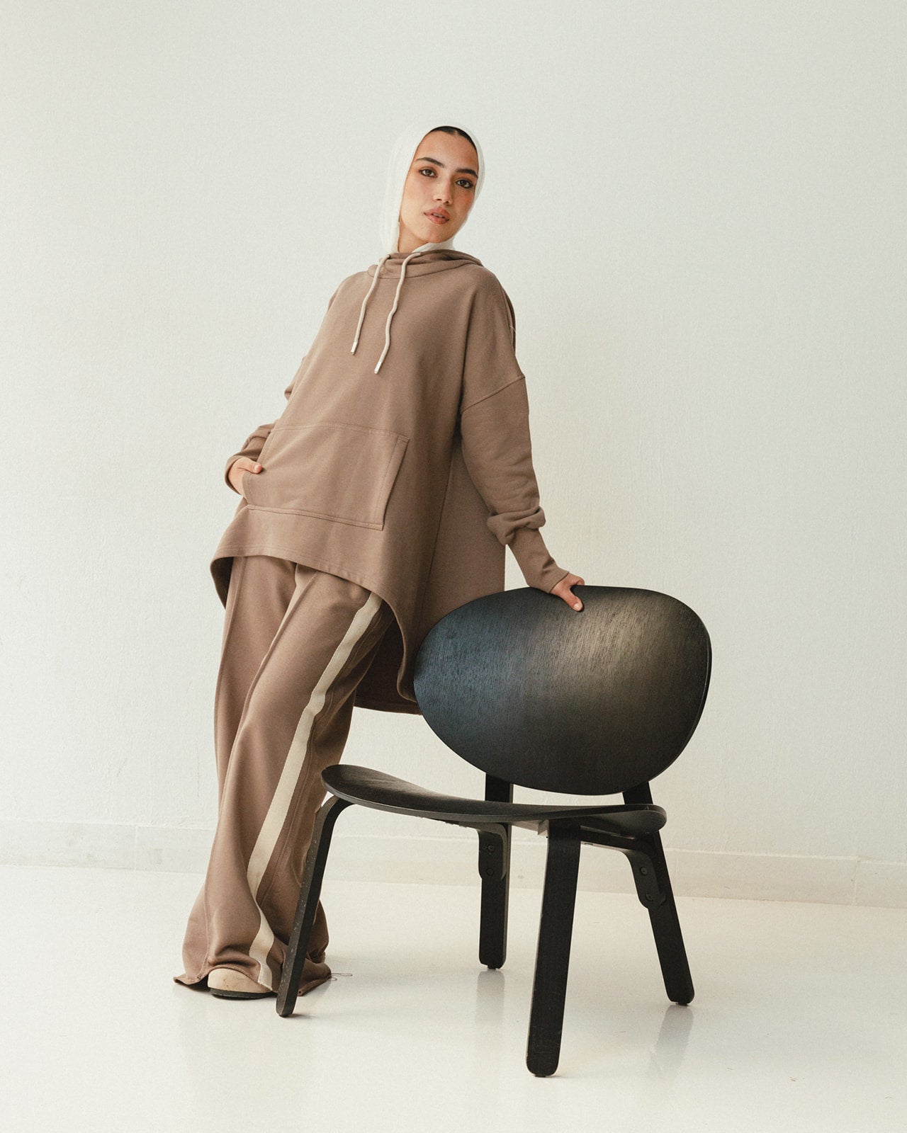 Tracksuit Hoodie Set in Coffee