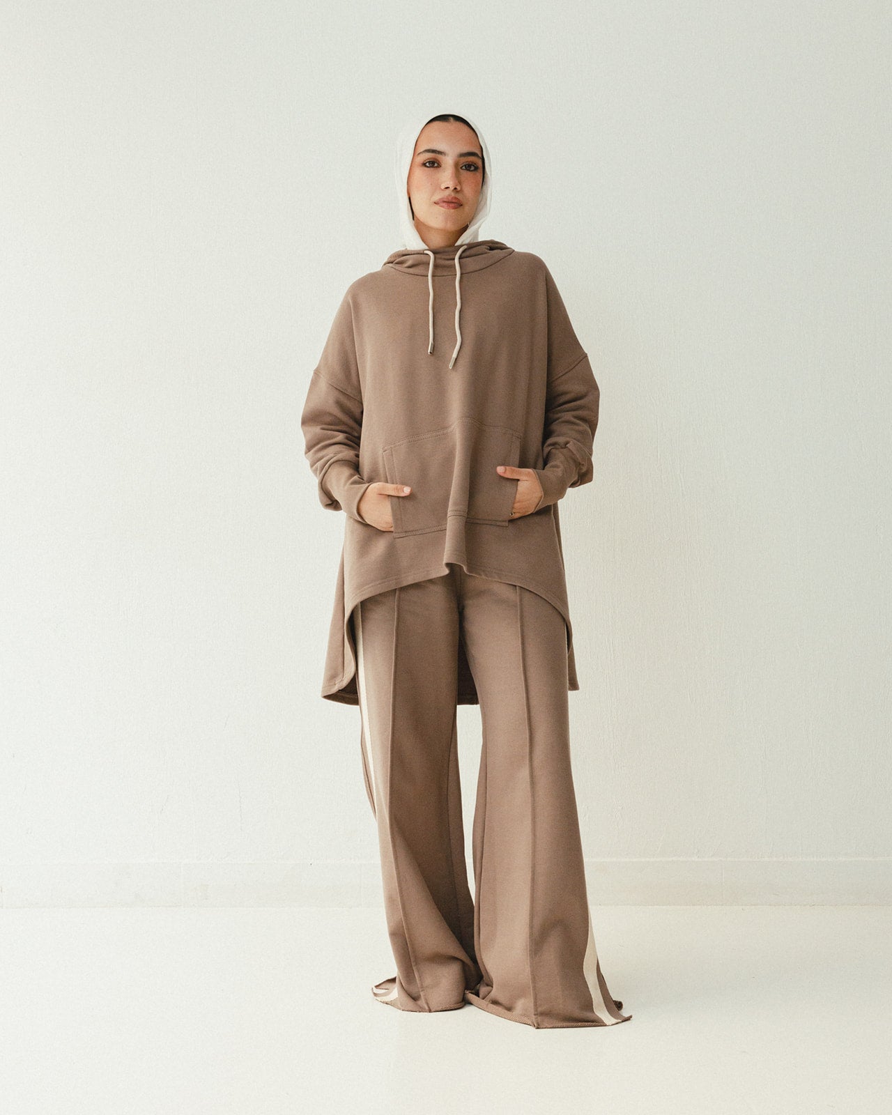 Tracksuit Hoodie Set in Coffee