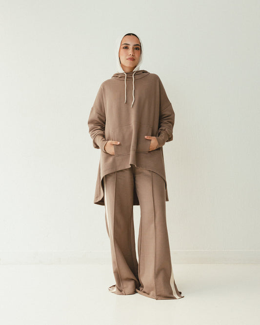 Tracksuit Hoodie Set in Coffee