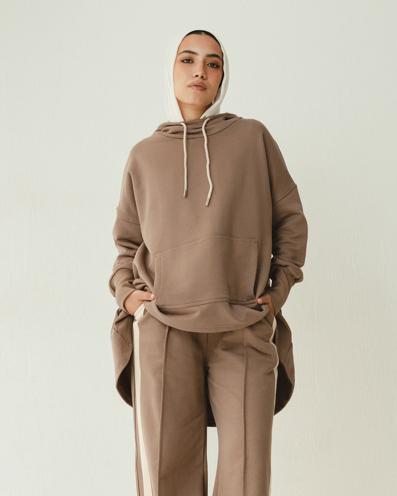 Tracksuit Hoodie Set in Coffee