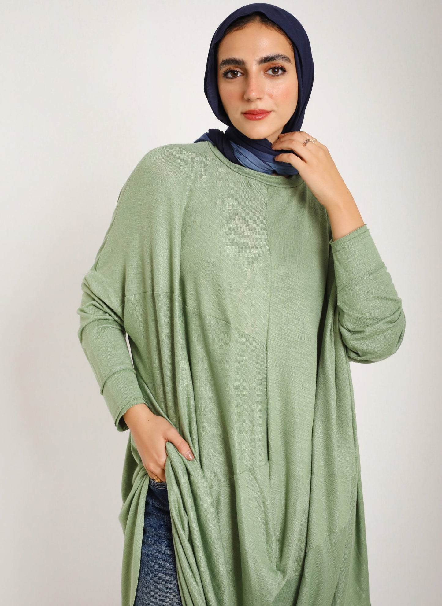 Front Drapee Top in Mint