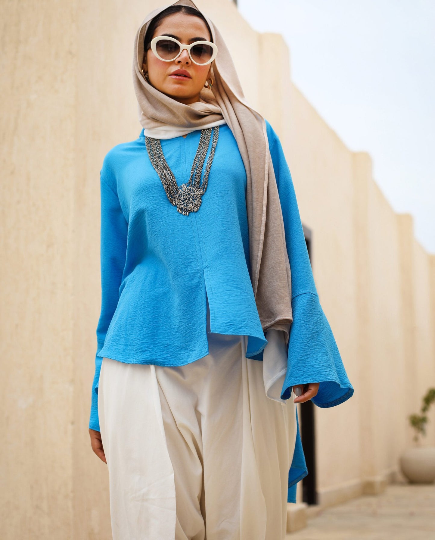 Multiway Blouse in Turquoise