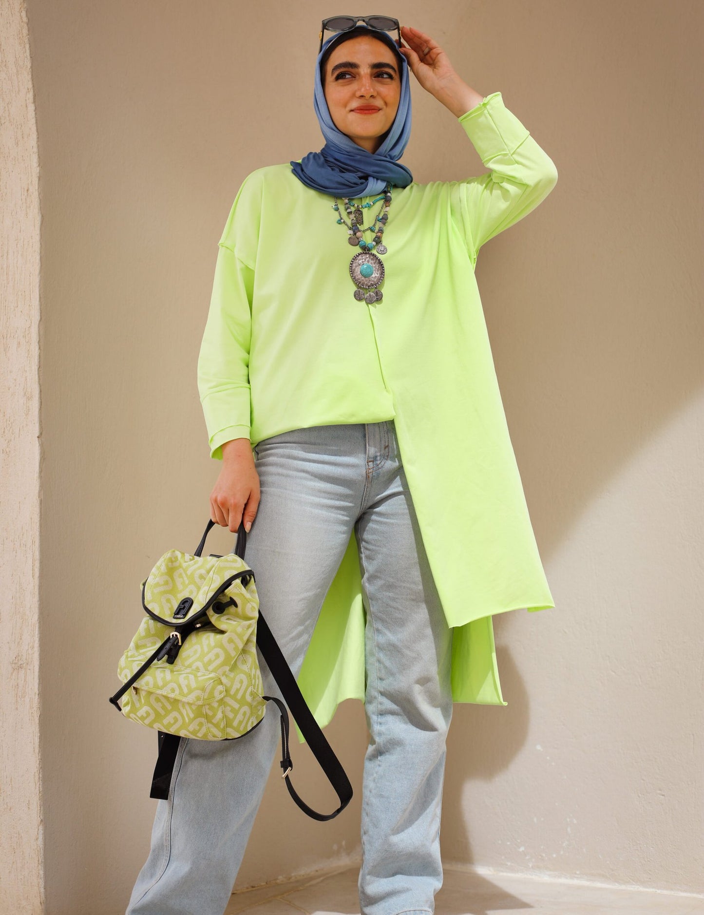 Multiway hoodie top in green