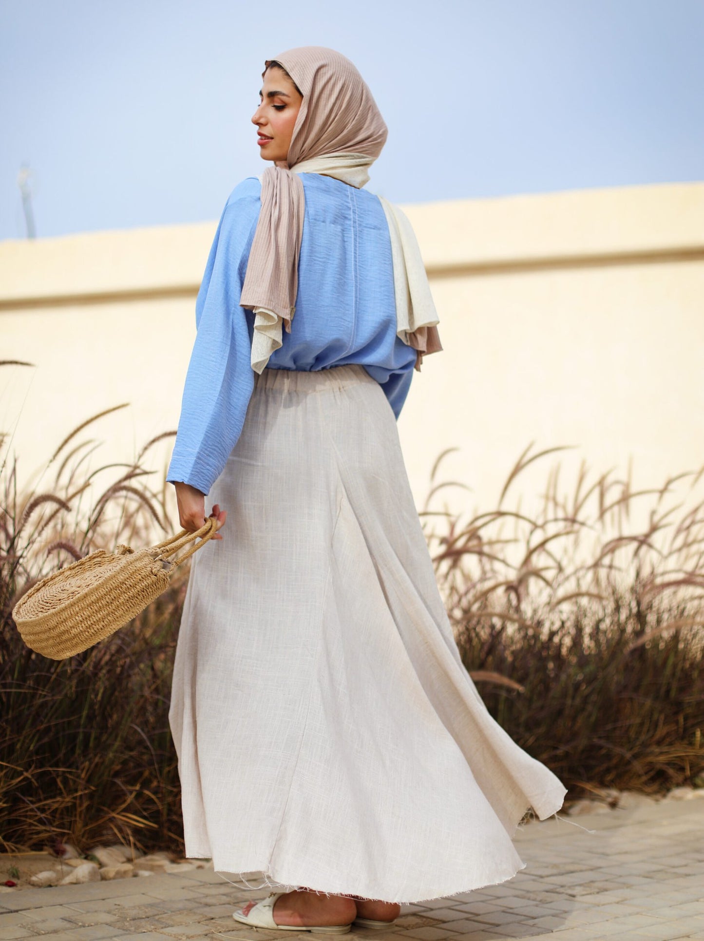 Linen Stitch Cardigan in Sky Blue