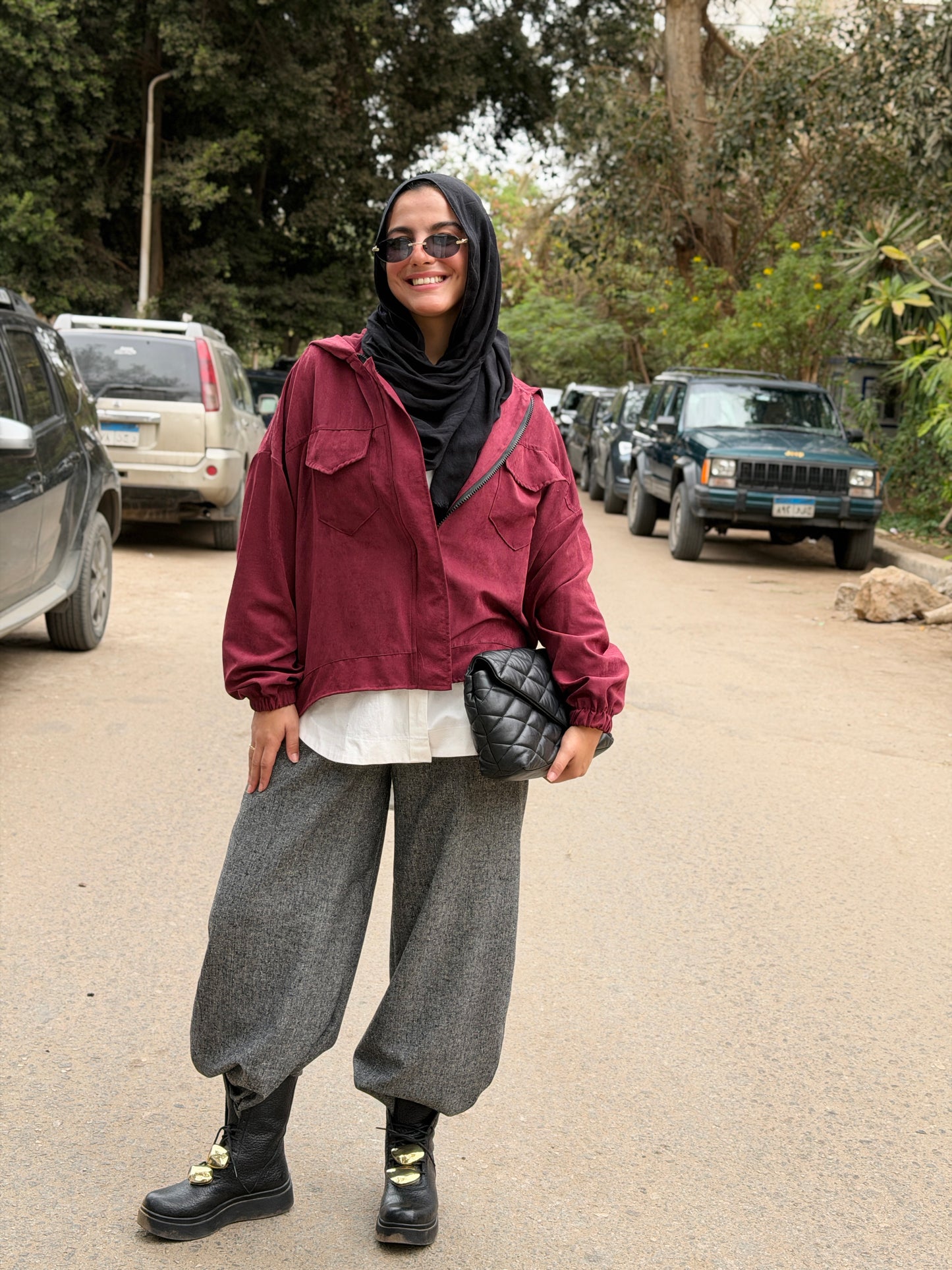 Bomber jacket in mulberry