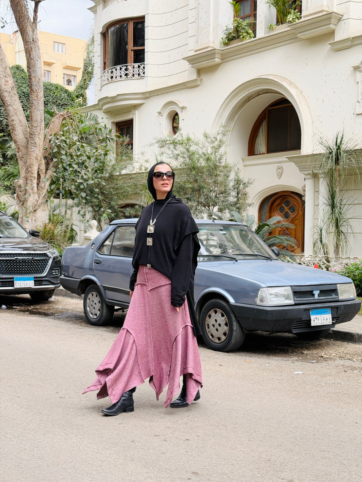 Asymmetrical Wool Skirt in Cashmere