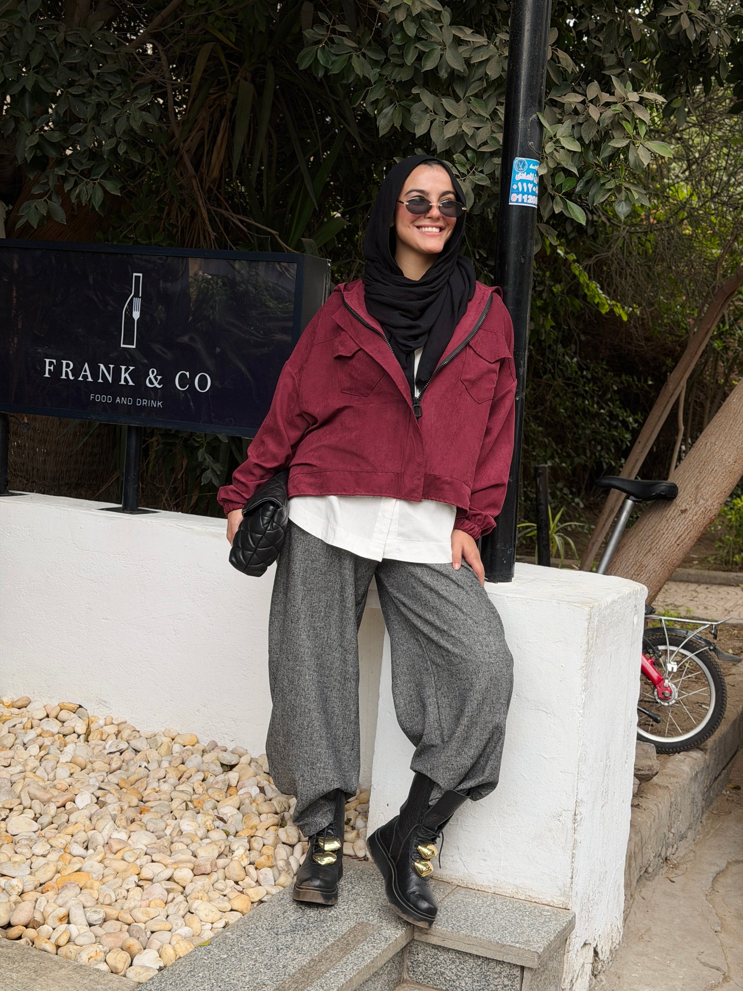 Bomber jacket in mulberry