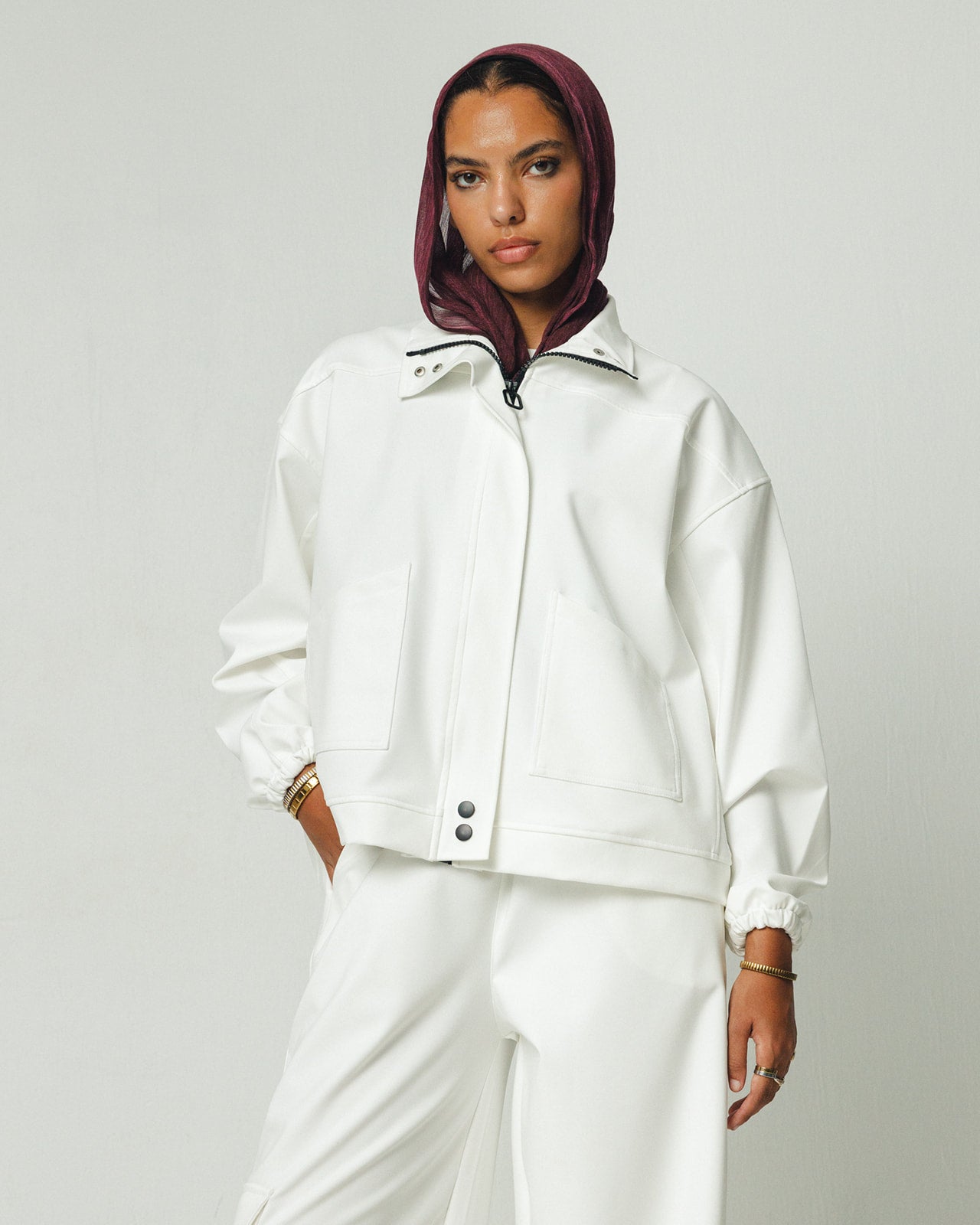 Sport Back Ruffles Set in Off White