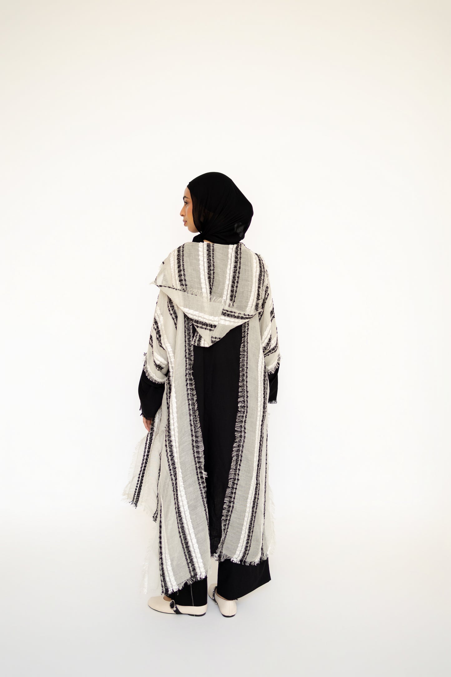 Bold Linen Kimono in Ivory