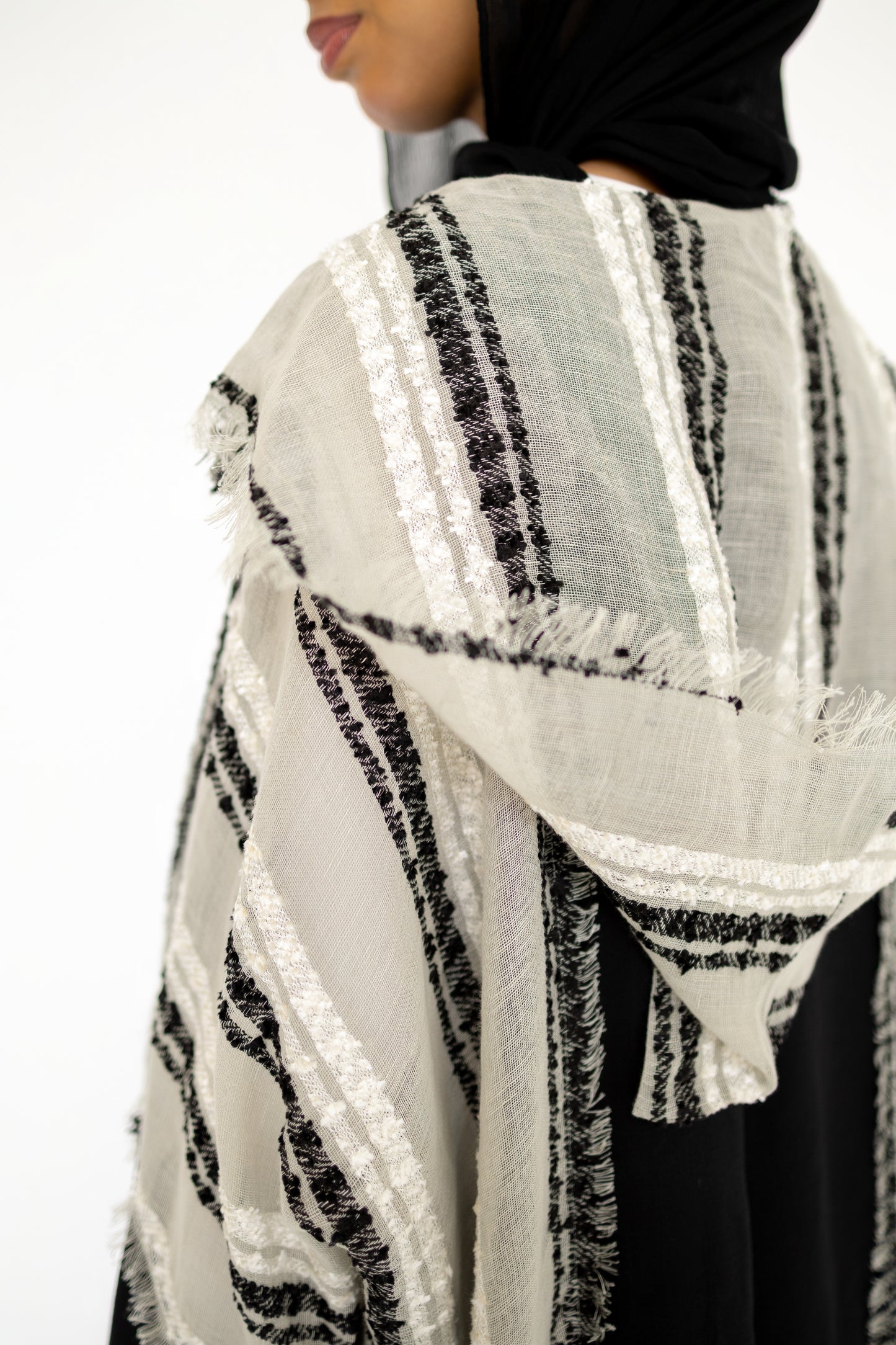 Bold Linen Kimono in Ivory