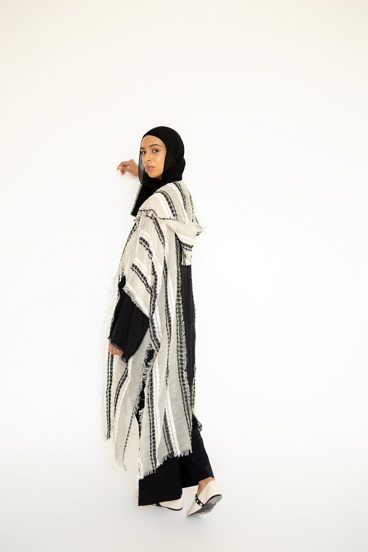 Bold Linen Kimono in Ivory