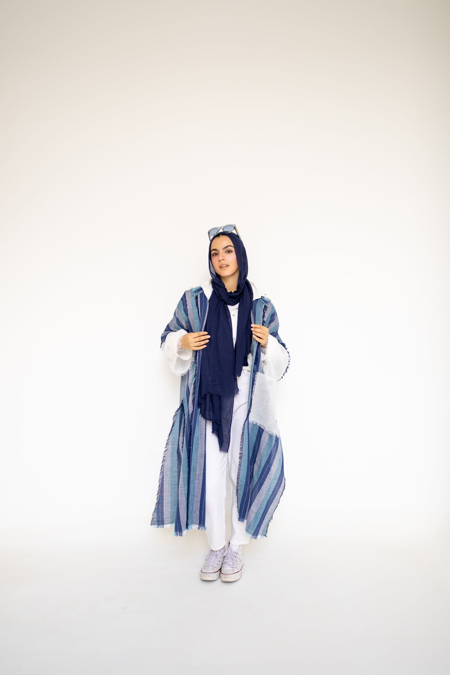 Bold Linen Kimono in Blue