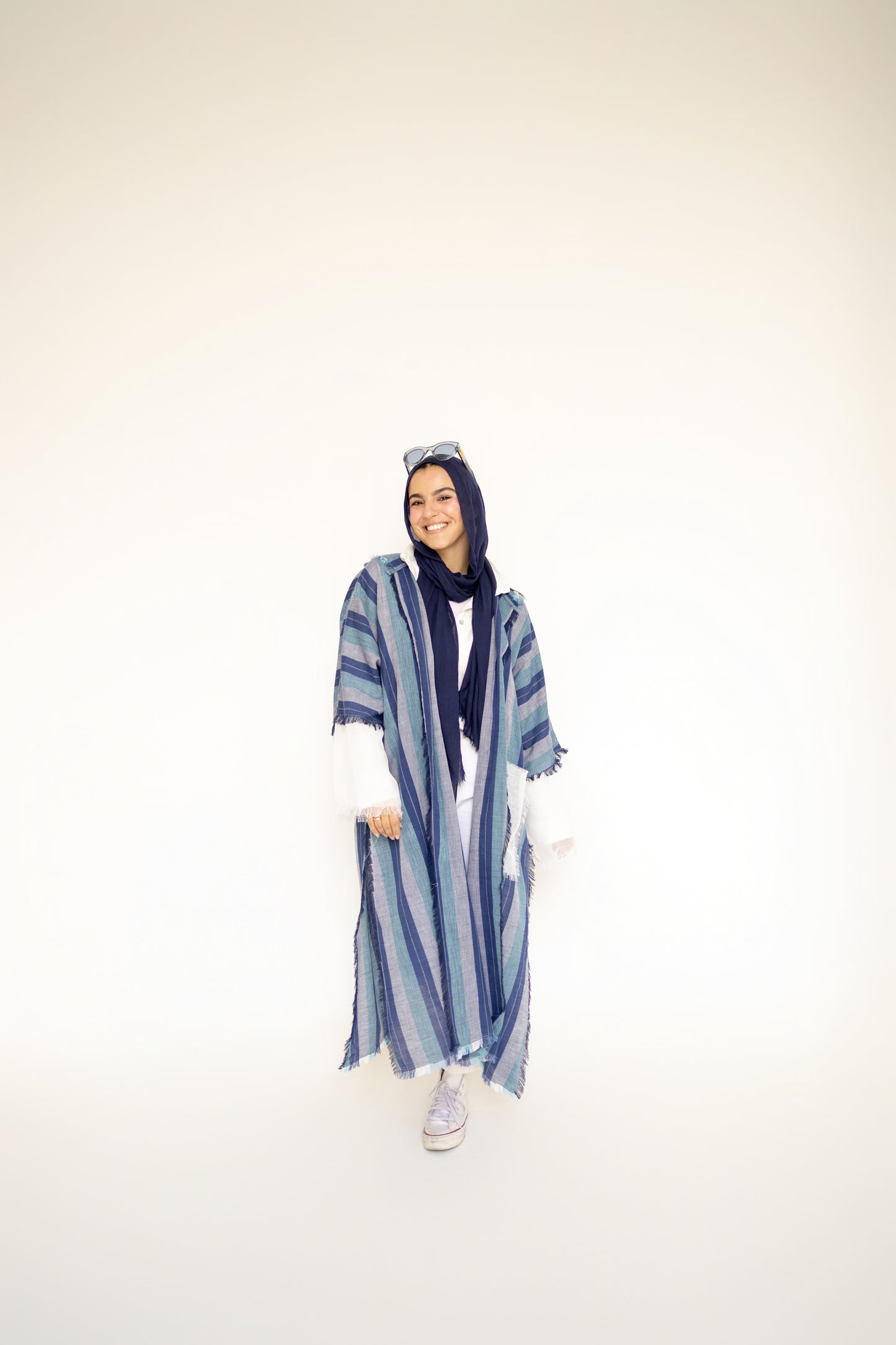 Bold Linen Kimono in Blue