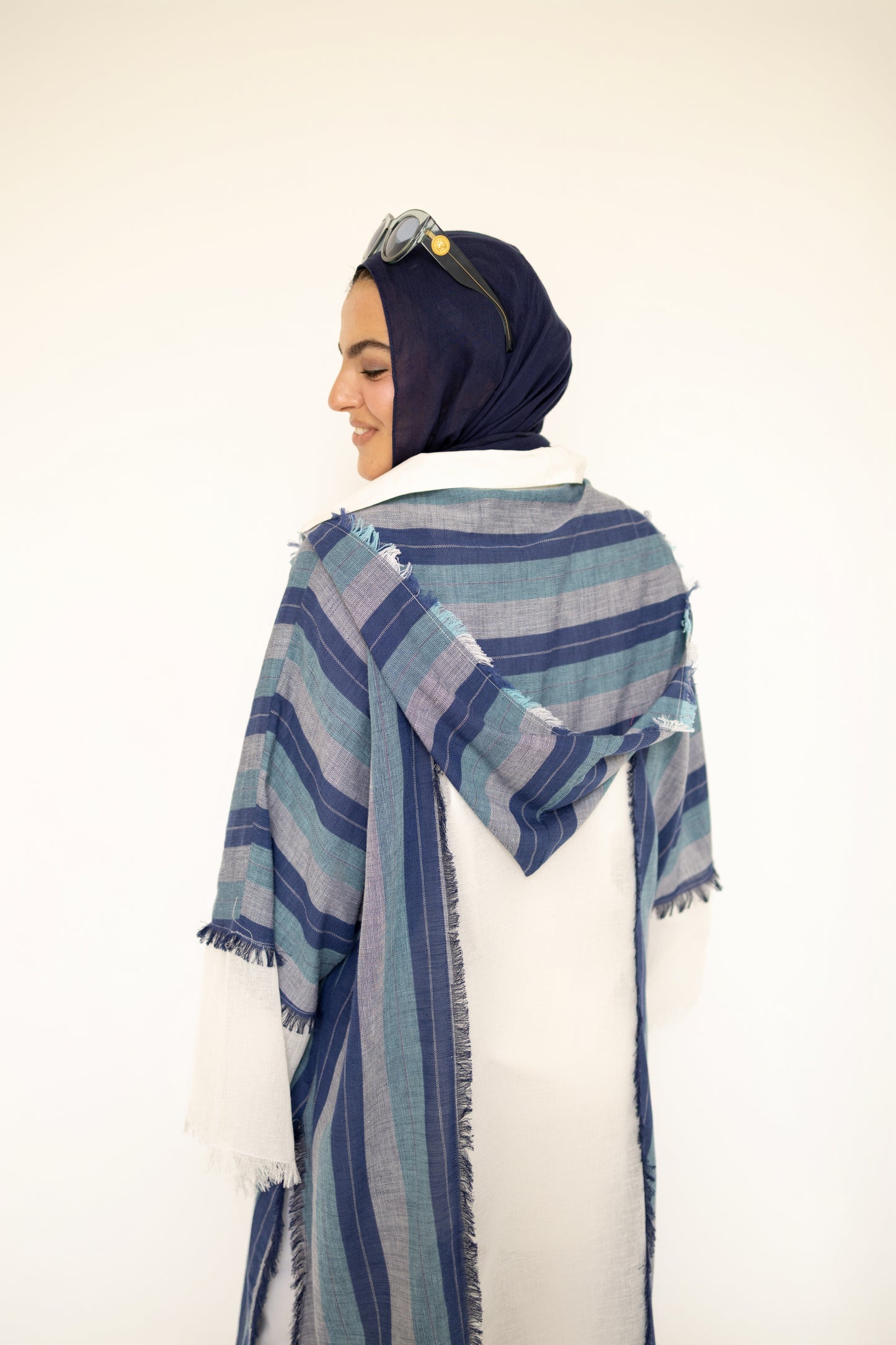 Bold Linen Kimono in Blue