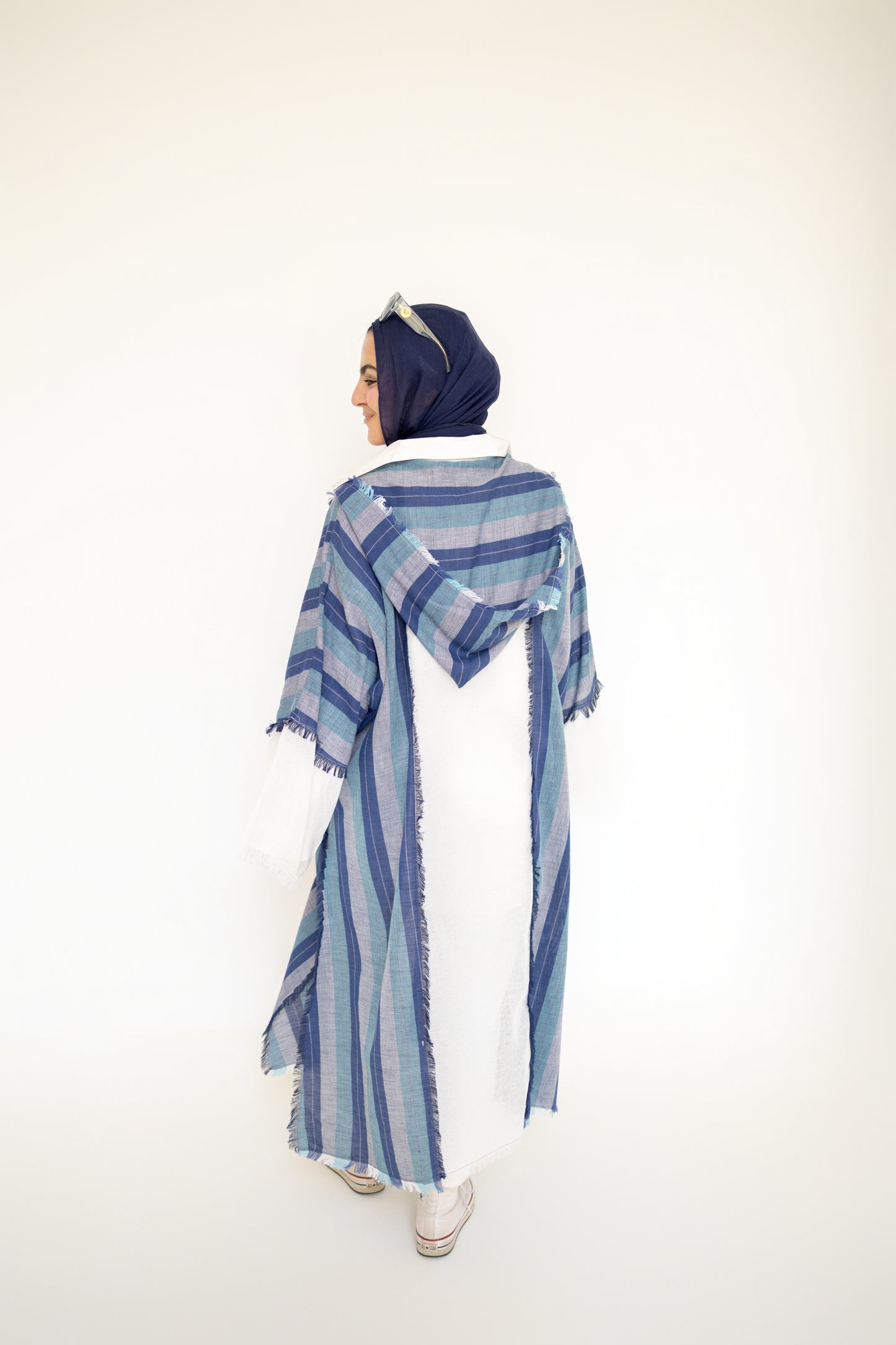 Bold Linen Kimono in Blue
