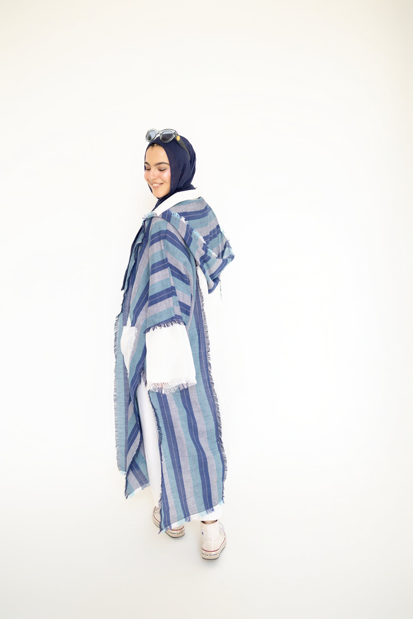 Bold Linen Kimono in Blue