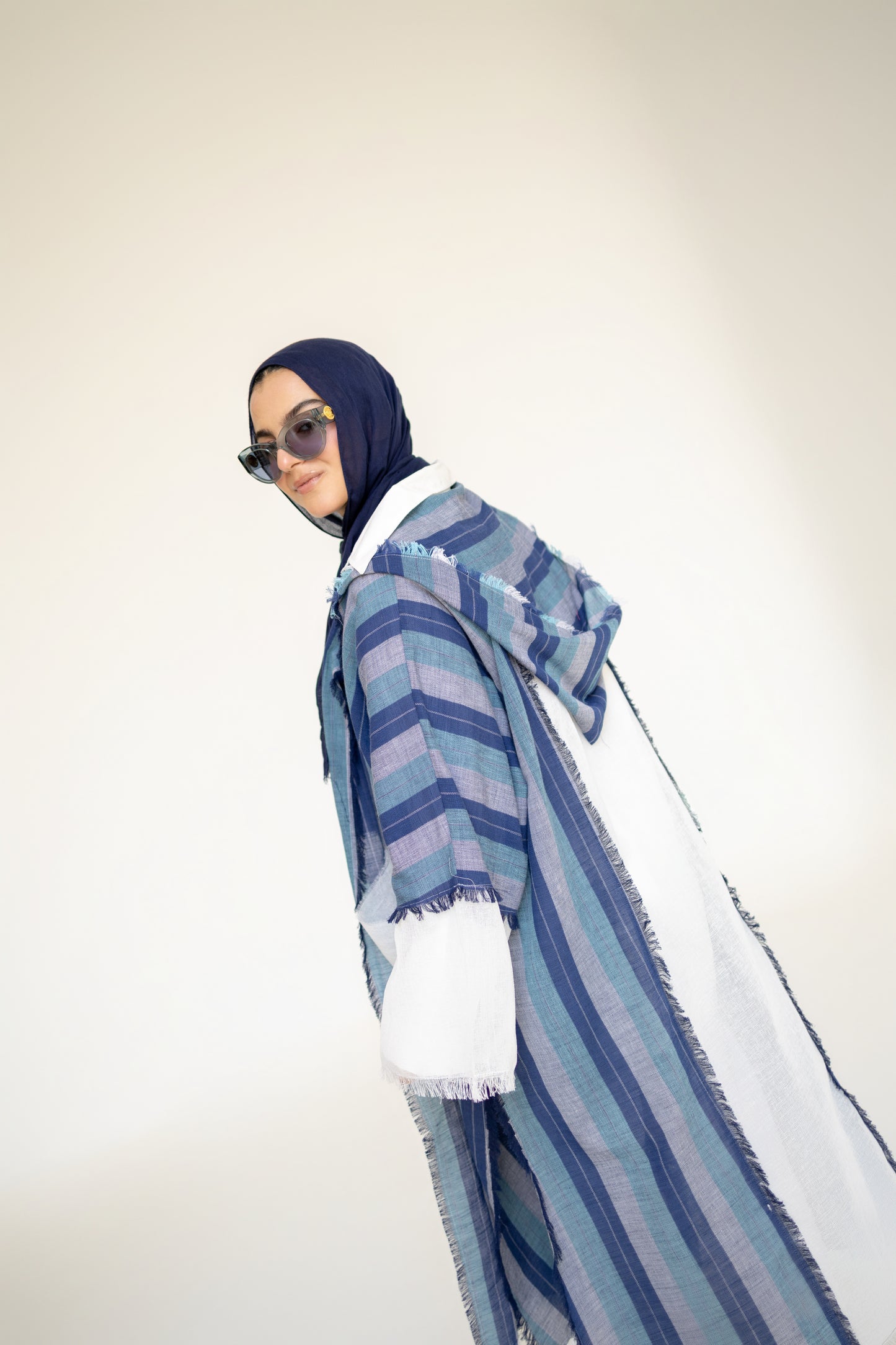 Bold Linen Kimono in Blue