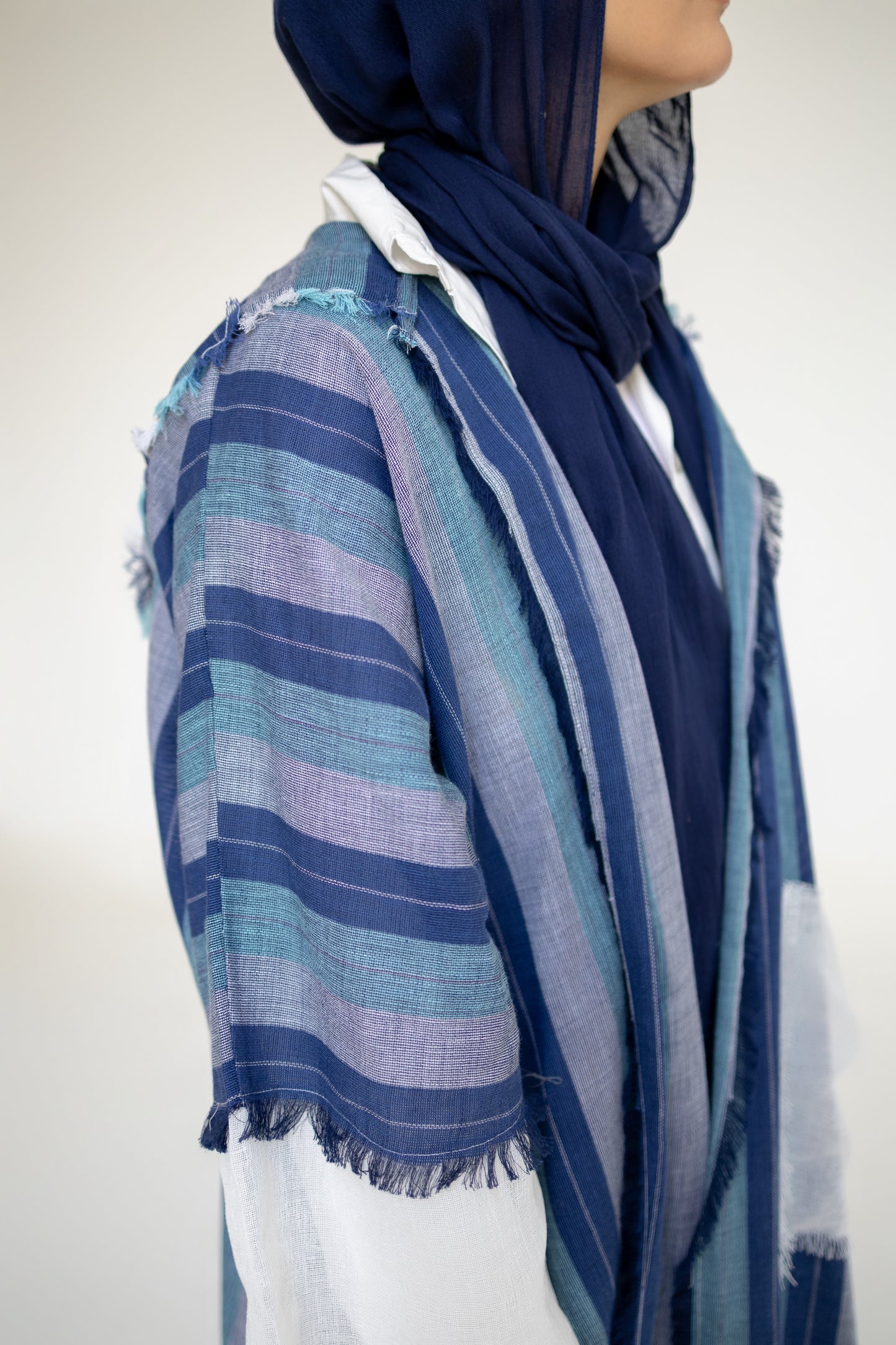 Bold Linen Kimono in Blue