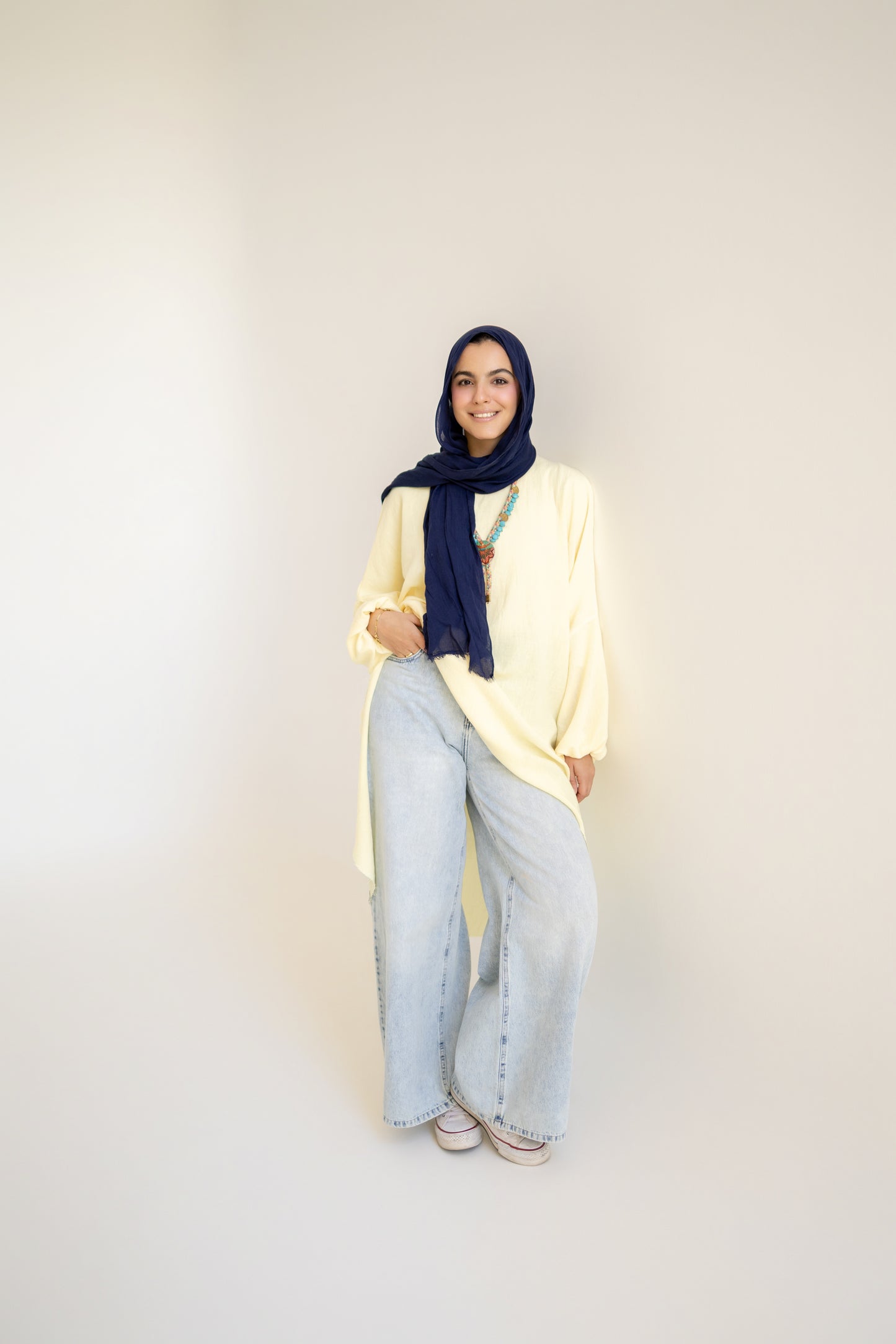 Puffy Sleeves Linen Shirt in Butter Yellow