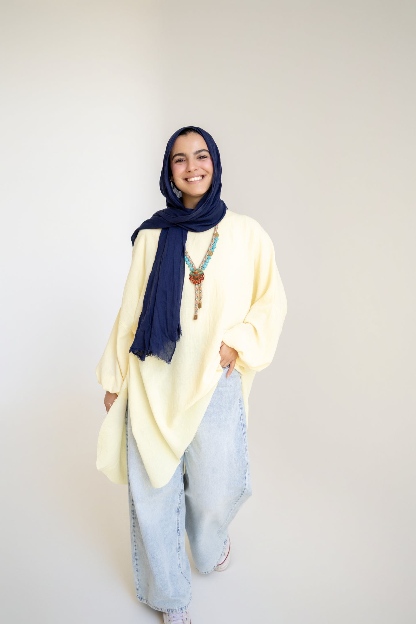 Puffy Sleeves Linen Shirt in Butter Yellow
