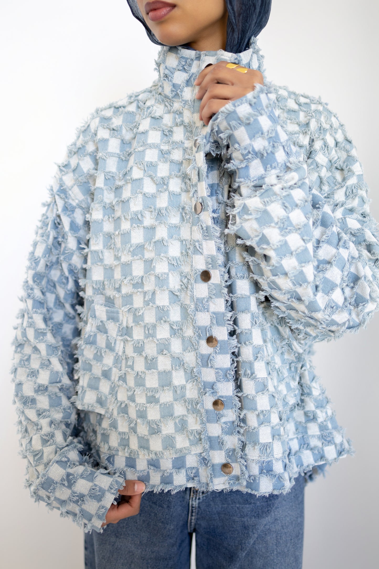 Oversized Patchwork Denim Jacket