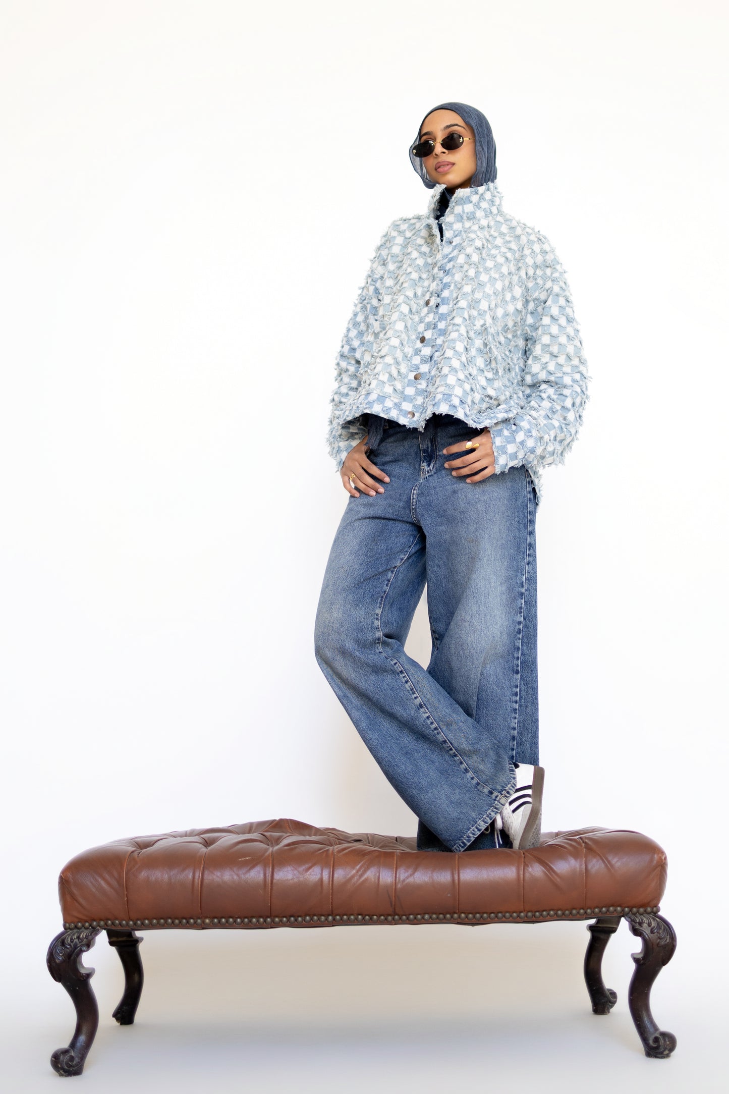 Oversized Patchwork Denim Jacket