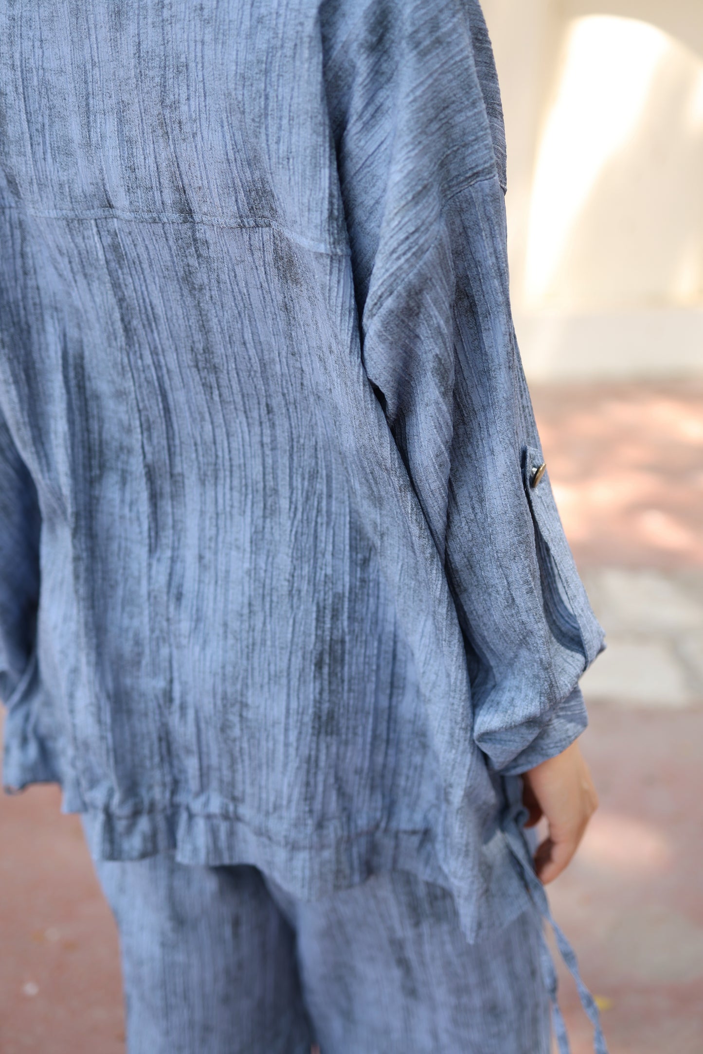 Tie Dye Bomber Jacket Set in Blue